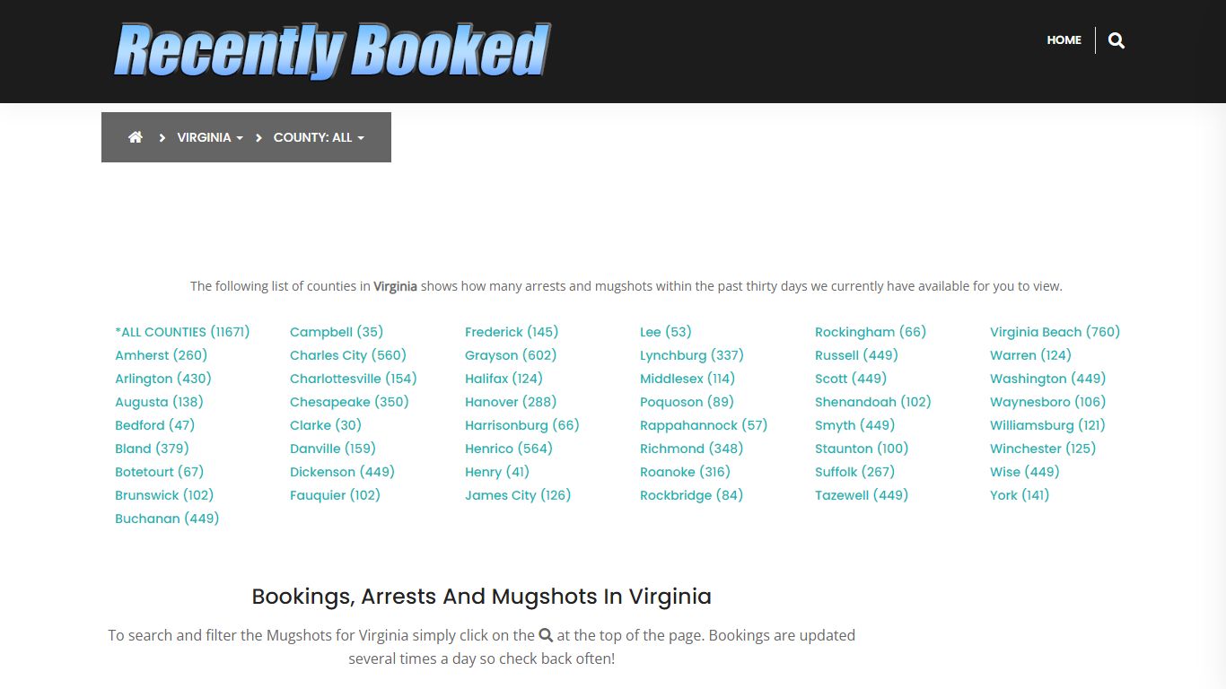 Bookings, Arrests and Mugshots in Virginia Beach County, Virginia