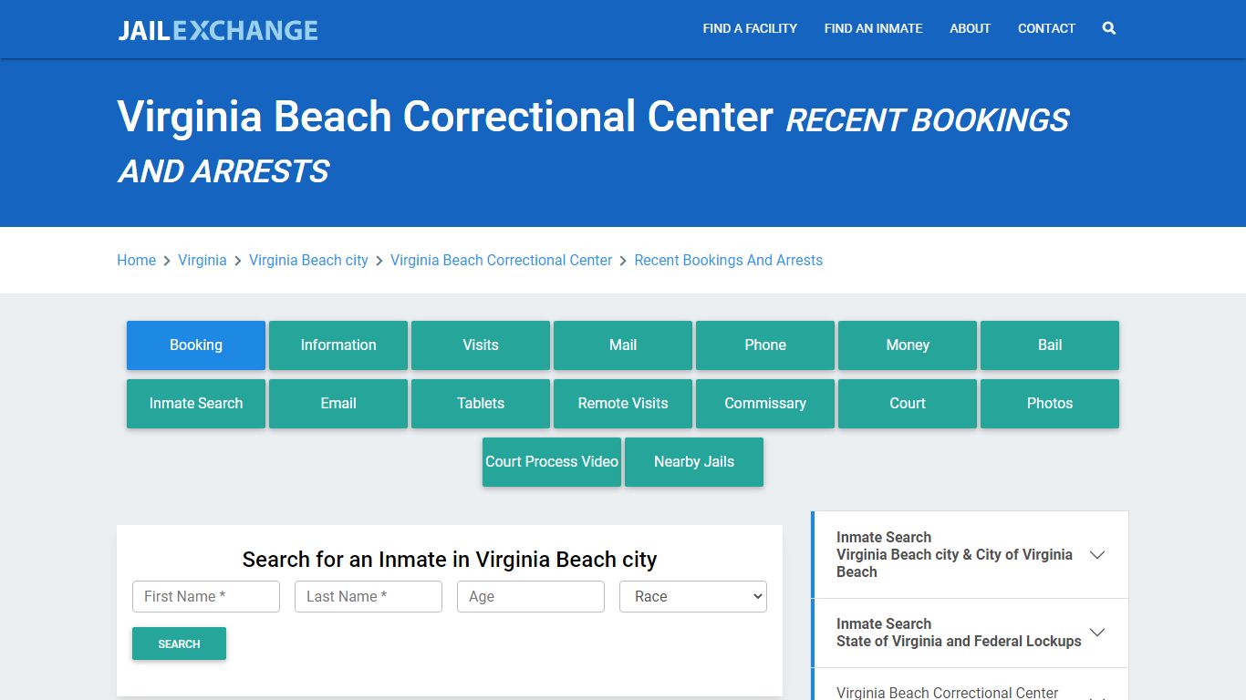 Virginia Beach Correctional Center Recent Bookings And Arrests