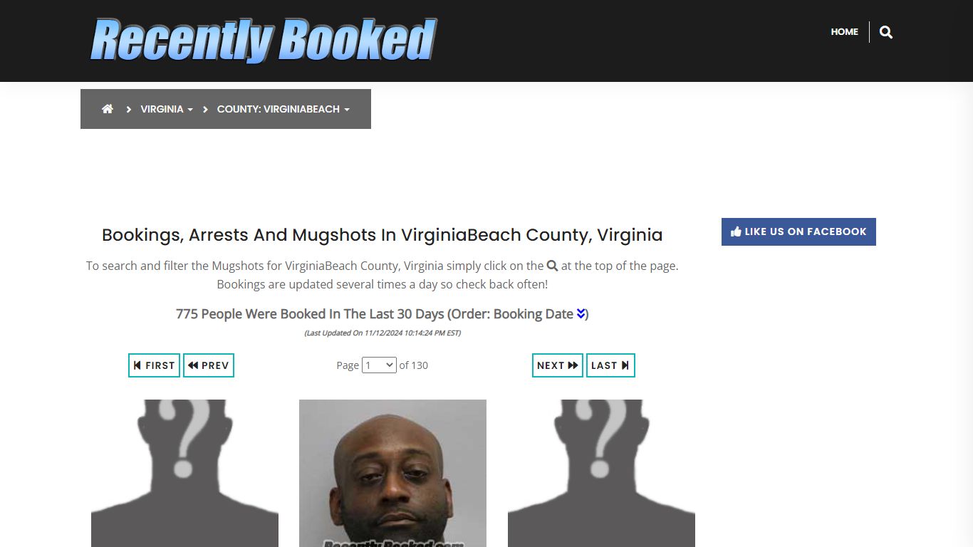 Bookings, Arrests and Mugshots in VirginiaBeach County, Virginia